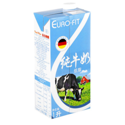 德国进口 Euro Fit欧乳菲 低脂牛奶 1L