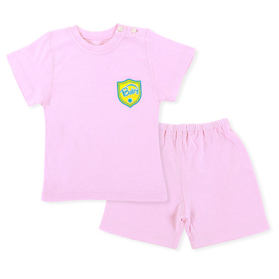 沐童 竹浆纤维 夏季儿童居家服儿童套装 2件套 短袖T恤+短裤