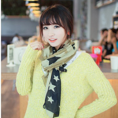 佰尚美(BESMAE)  新款韩国时尚 花绒雪纺丝巾 女围脖围巾 女长款披肩两用 空调披巾