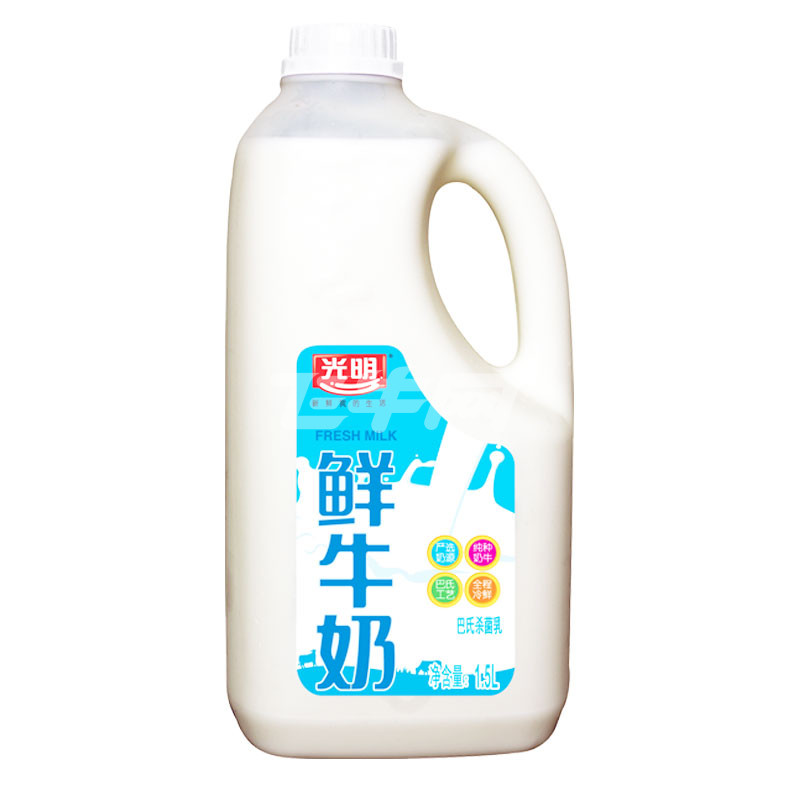 光明 纯鲜牛奶塑瓶装 1.5L\/瓶【价格,正品,报价