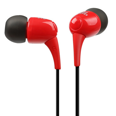 JBL T100A 立体声入耳式耳机 带麦可通话 红色