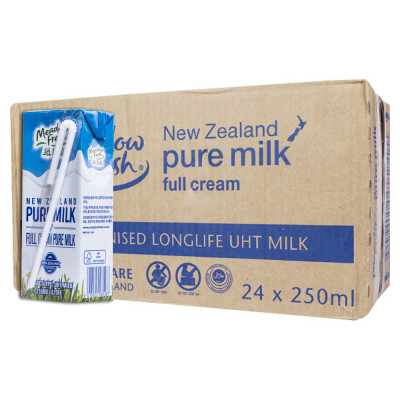 新西兰纽麦福 （Meadow fresh） 原装进口 纯牛奶 全脂250ml*24盒/箱