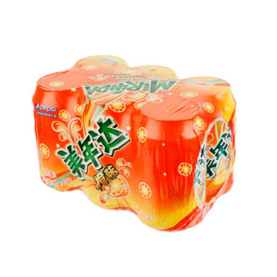 美年达 橙味汽水 330ml*6罐/组