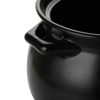嘉顺 陶瓷锅汤煲 耐高温2#焖烧煲 黑釉  4.8L