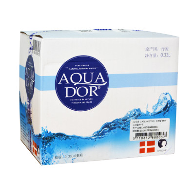 艾可多（ AQUA D'OR） 天然矿泉水  330ml*6 整箱家庭装 丹麦进口