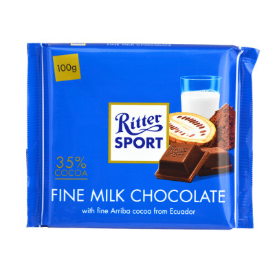 德国进口 RitterSport瑞特斯波德 精致牛奶巧克力 100g