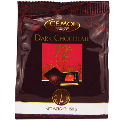 CEMOI赛梦 72％迷你黑巧克力 法国进口  150g 袋装