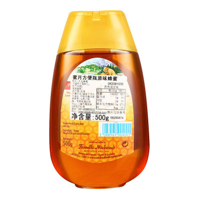 法国进口 蜜月 方便瓶原味蜂蜜500g/瓶