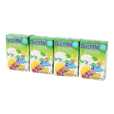 泰国进口 达美 混合果味酸奶饮品 90ml*4盒