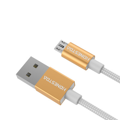 HONESTDA V8接口数据线安卓Micro USB接口手机100cm安卓充电线 TL019 玫瑰金