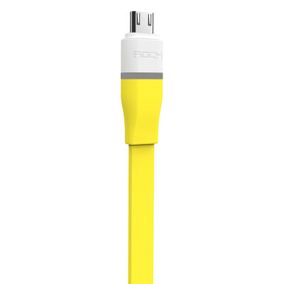 洛克（ROCK） USB数据线 智能断电发光充电线 适用于安卓手机 1米 黄色
