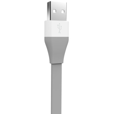 洛克（ROCK） USB数据线 智能断电发光充电线 适用于安卓手机 1米 灰色