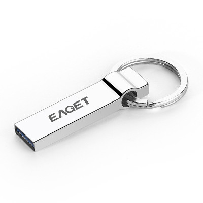 忆捷（EAGET） U90-64G USB3.0高速防水防尘防静电全金属刀锋U盘 银色