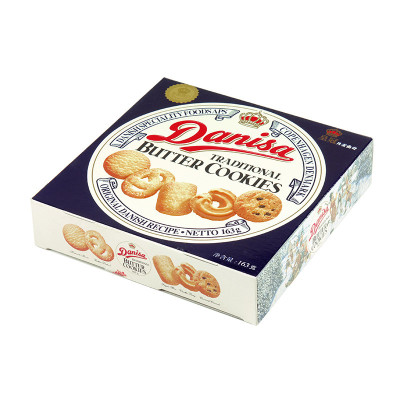 印尼进口 皇冠 丹麦曲奇饼干原味 163g/盒