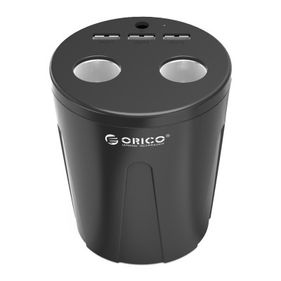 奥睿科（ORICO） 创意车载杯3口USB充电器汽车手机车充车载充电器12V通用一拖三 MP-3U2S车载杯2点烟口3USB