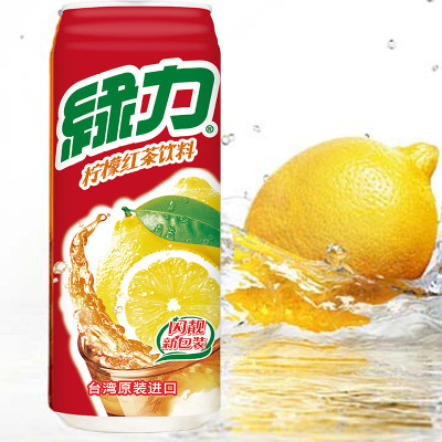 台湾地区进口 绿力柠檬味红茶饮料 480ml/罐