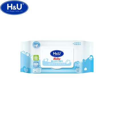 H&U 婴儿手口柔湿巾 80抽