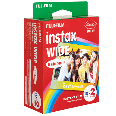 富士（FUJIFILM）INSTAX 一次成像相机 WIDE相纸（胶片）宽幅相机专用（彩虹版）