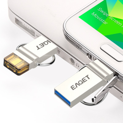 忆捷（EAGET） V90 OTG 32G (MICRO USB+USB3.0双接口)高速手机U盘珍珠镍色