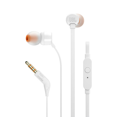JBL T110入耳式通话耳机手机耳塞苹果安卓通用线控低音面条防缠绕