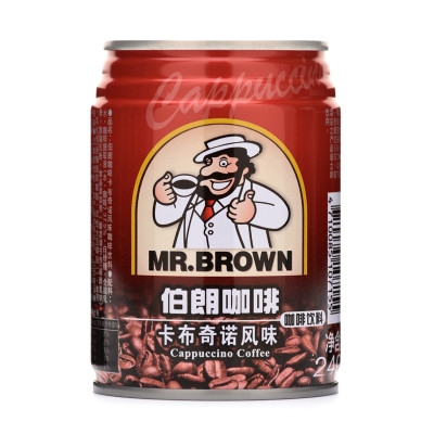 越南进口 伯朗/MR. BROWN 卡布奇诺风味咖啡饮料 240ml/罐